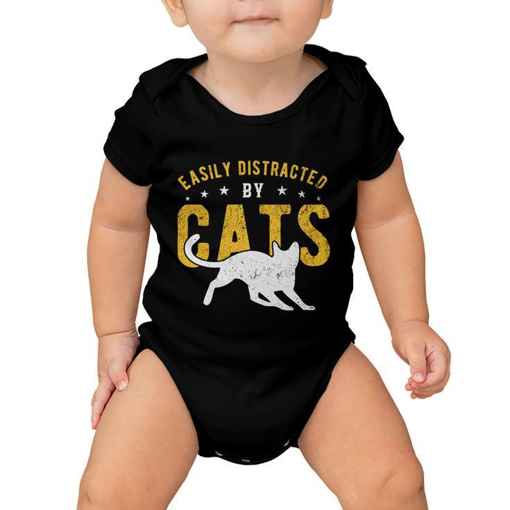 Easily Distracted By Cats Gift Baby Onesie