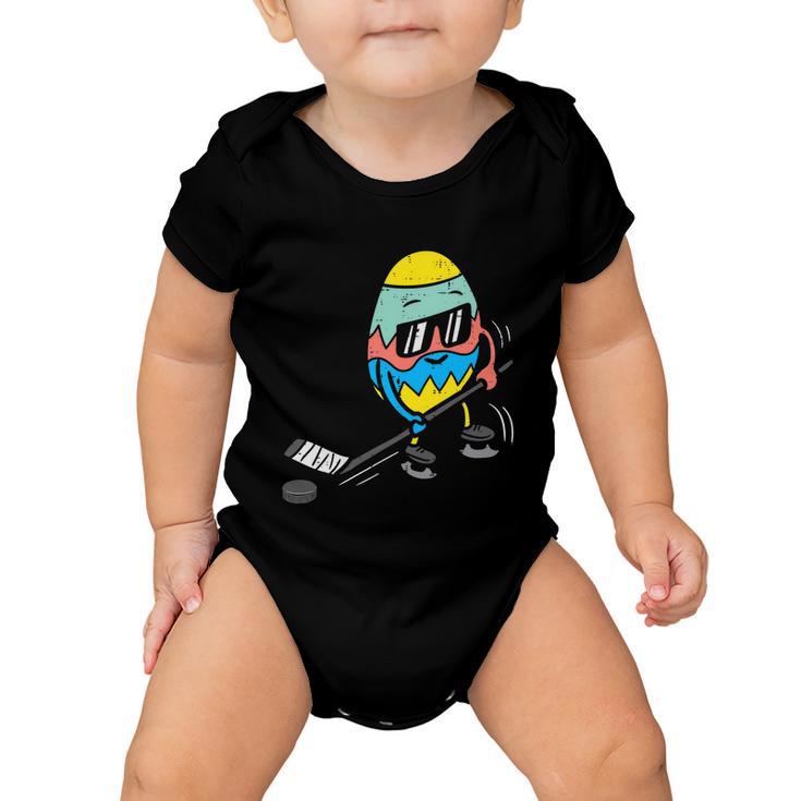 Easter Egg Playing Ice Hockey Cute Sports Men Boys Kid Baby Onesie