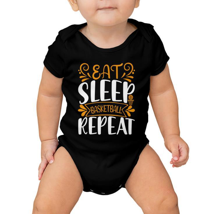 Eat Sleep Basketball Repeat V2 Baby Onesie