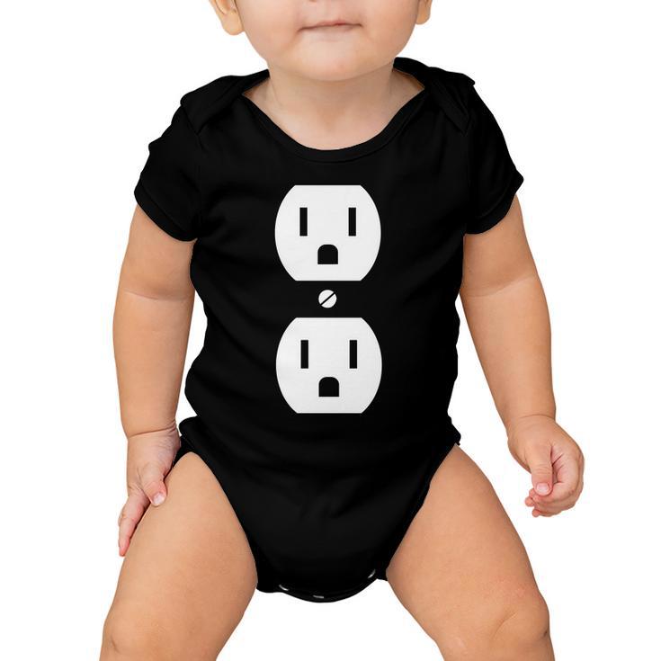 Electrial Outlet Plug Costume Baby Onesie