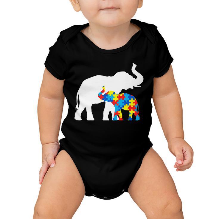 Elephant Puzzle Autism Parents Tshirt Baby Onesie