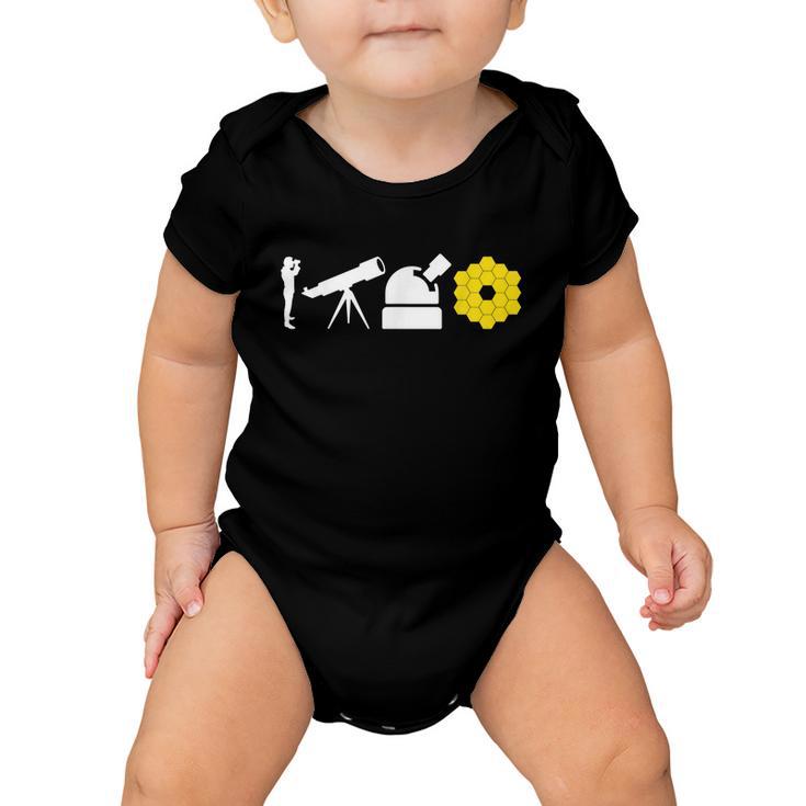 Evolution Of Astronomy Telescopes James Webb Space Telescope Tshirt Baby Onesie