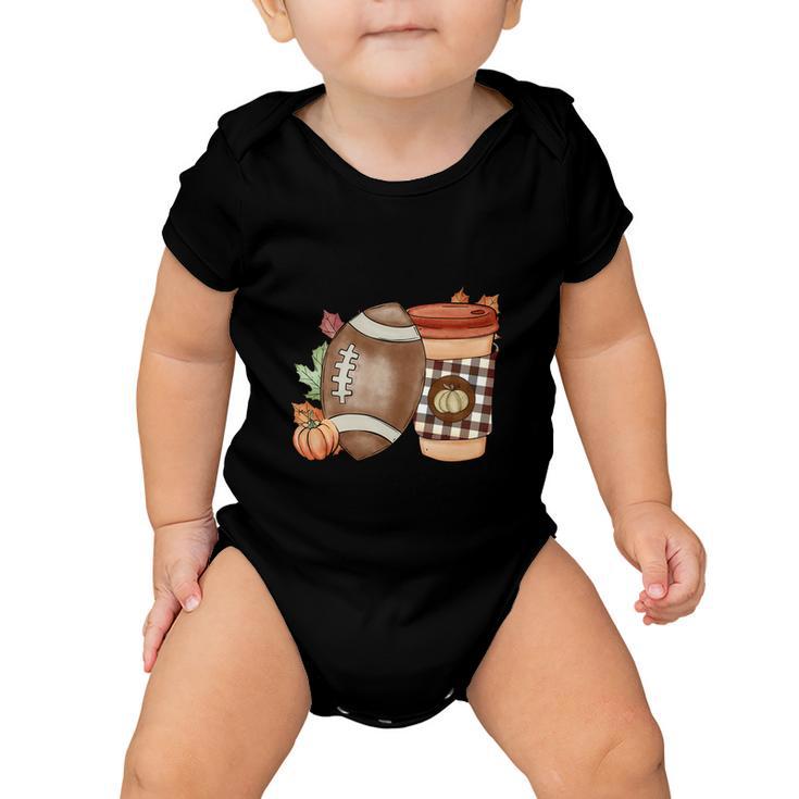 Falling Leaves And Football Please Thanksgiving Quote V3 Baby Onesie