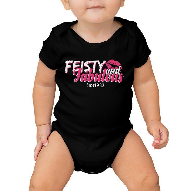 Feisty And Fabulous Since 1932 90Th Birthday Baby Onesie