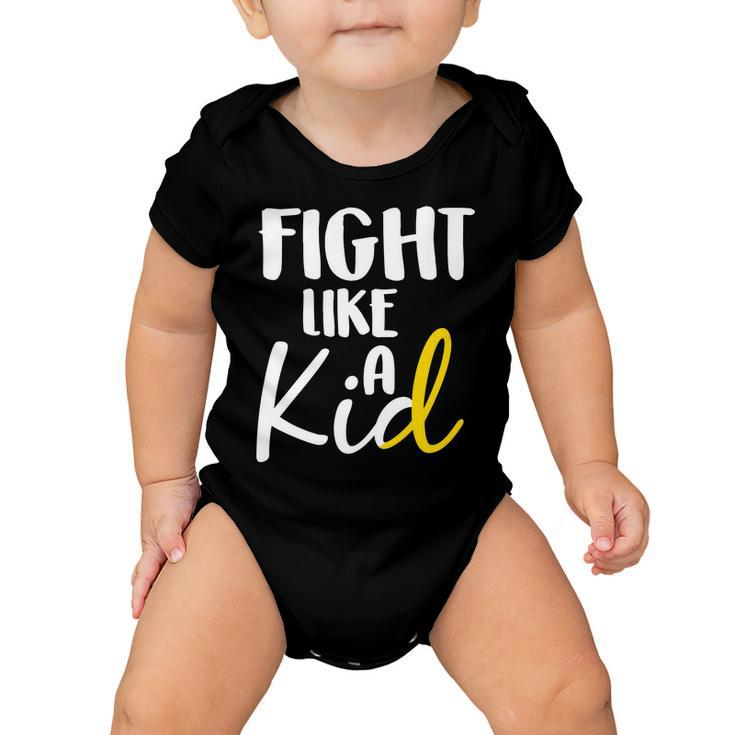 Fight Like A Kid Childhood Cancer Gold Ribbon Baby Onesie