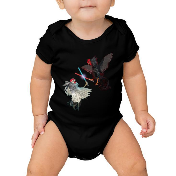 Fighting Rosters Lightsaber Cockfight Baby Onesie