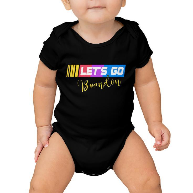 Fjb Lets Go Brandon Anti Biden Chant Racing Logo Tshirt Baby Onesie