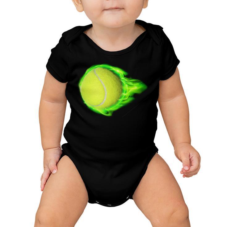 Flaming Tennis Ball Tshirt Baby Onesie