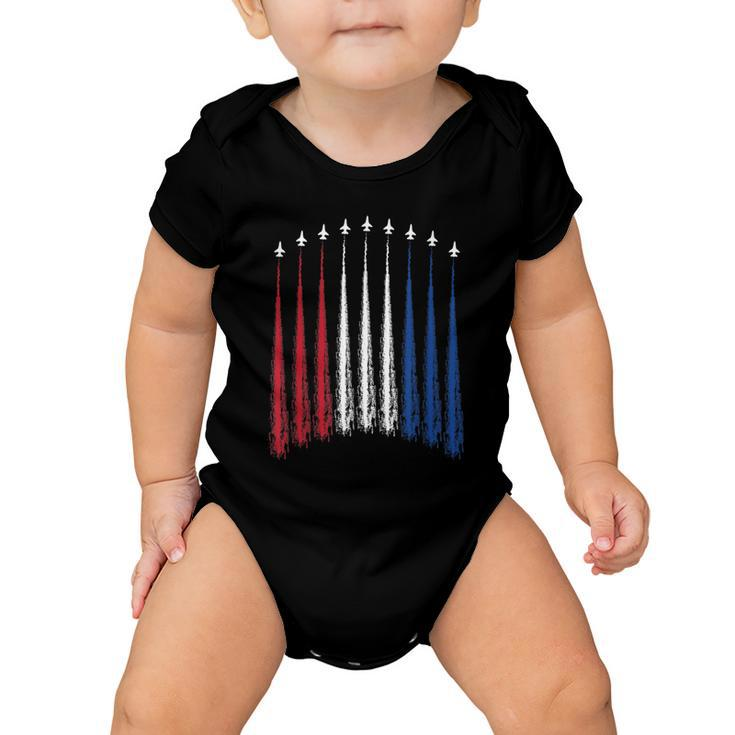 Fourth Of July Fighter Jets Red White Blue 4Th American Flag Baby Onesie