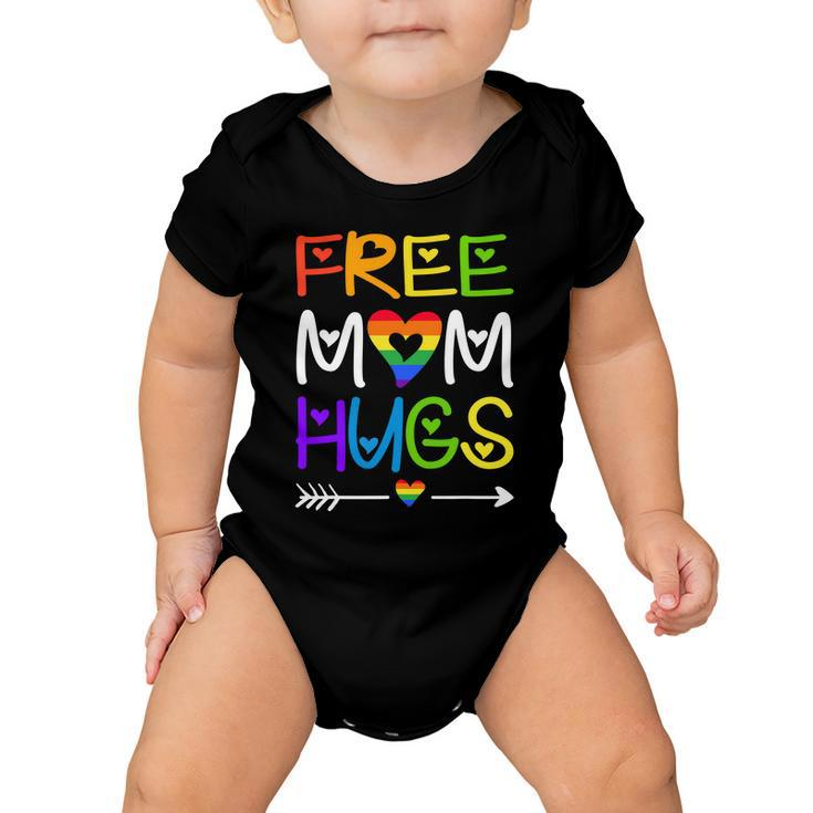 Free Mom Hugs Rainbow Heart Lgbt Pride Month Baby Onesie