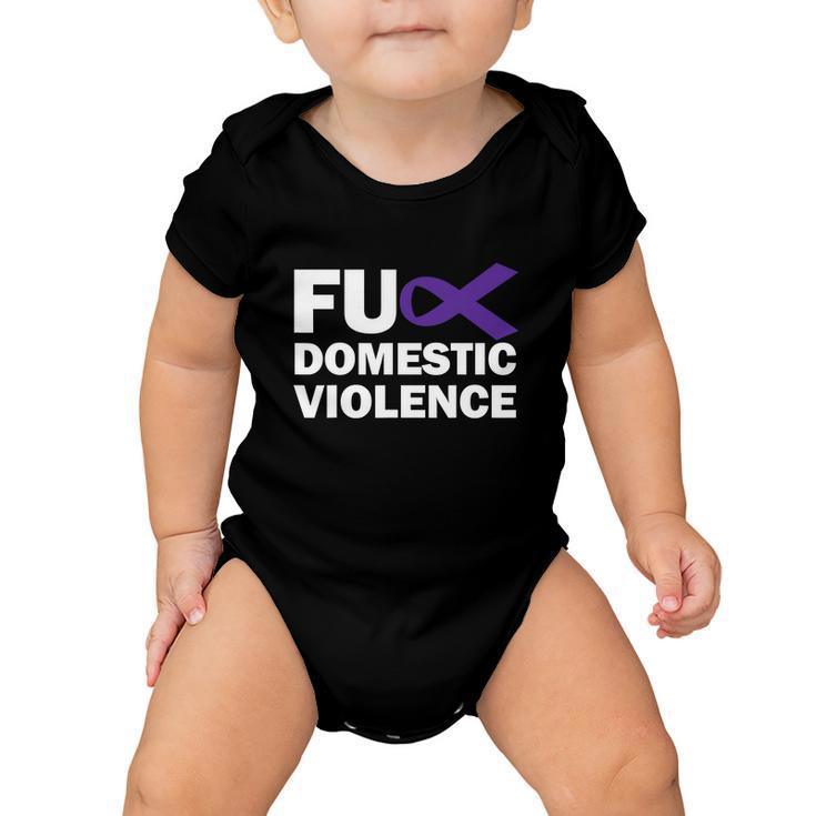 Fuck Domestic Violence Purple Ribbon Domestic Violence Baby Onesie