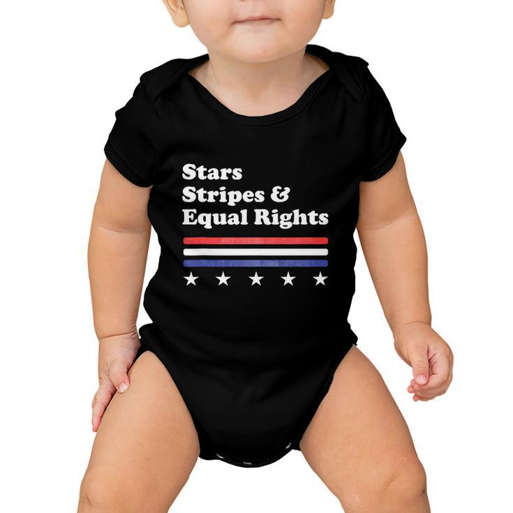Funny 4Th Of July Stars Stripes And Equal Rights Baby Onesie