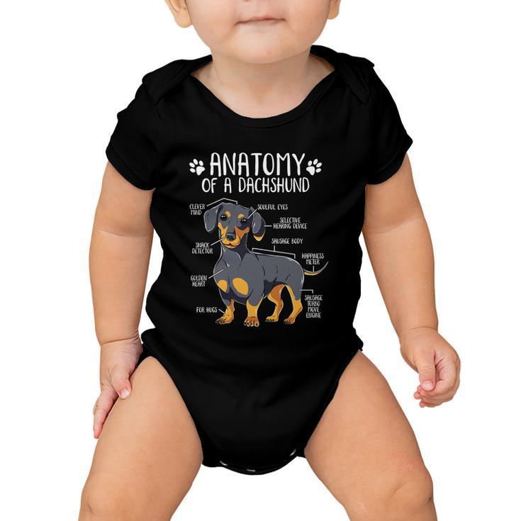 Funny Anatomy Dachshund Wiener Dog Cute Doxie Lover Great Gift Baby Onesie