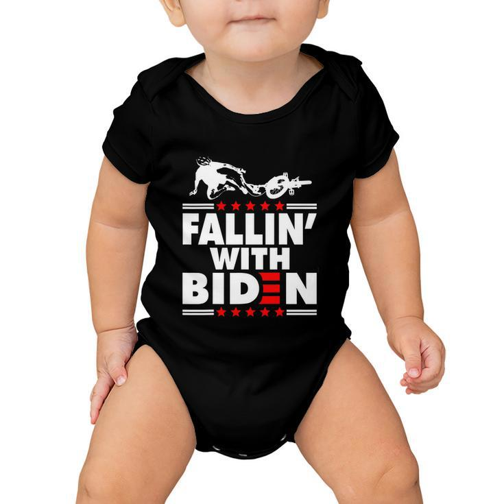 Funny Biden Falls Off Bike Joe Biden Fallin With Biden Baby Onesie