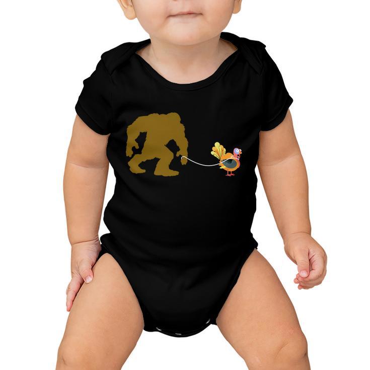 Funny Bigfoot Thanksgiving Turkey Tshirt Baby Onesie