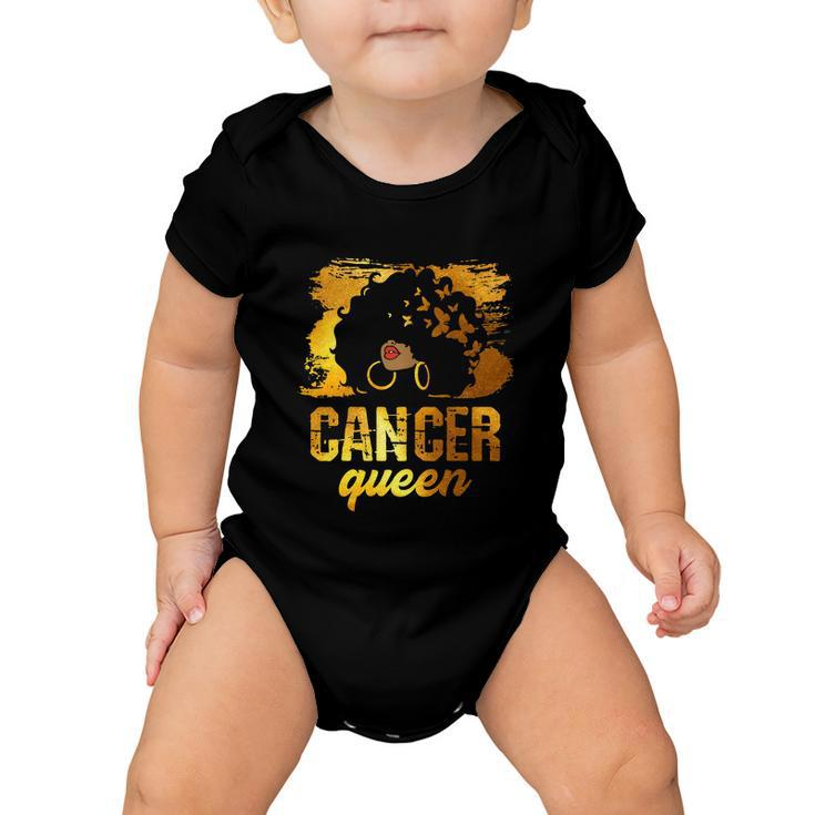 Funny Cancer Queen Afro Born In June 21 To July 22 Birthday Baby Onesie