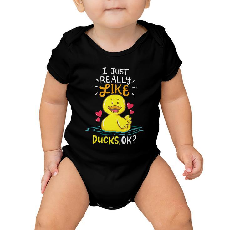 Funny Duck Ducks Rubber Gift Baby Onesie