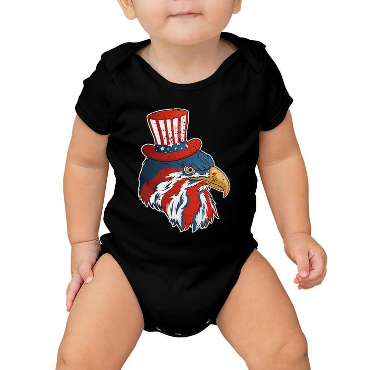 Funny Eagle Mullet 4Th Of July Cute Gift With American Flag Funny Gift Baby Onesie
