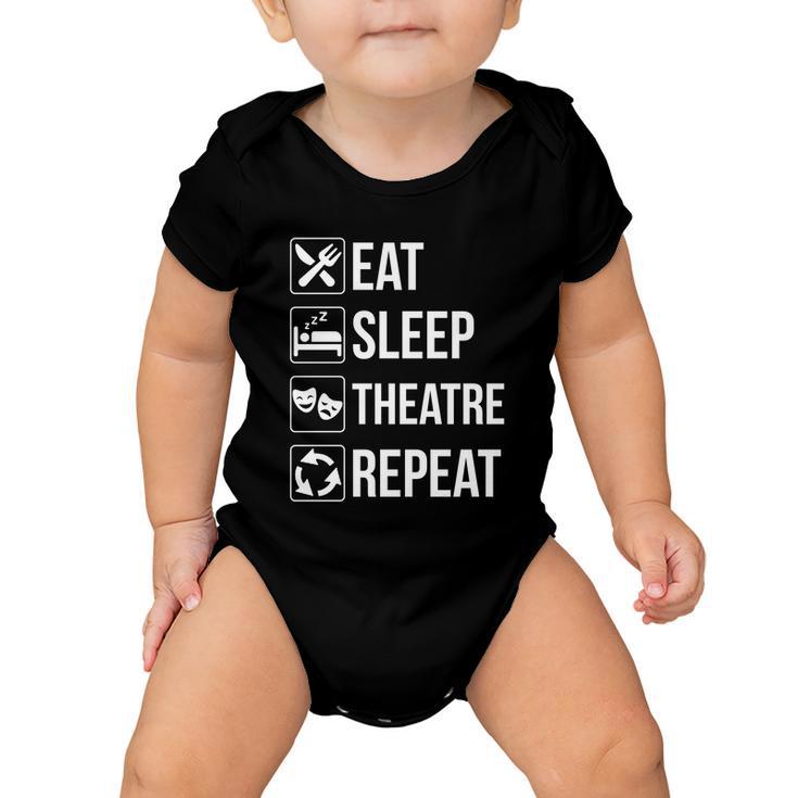 Funny Eat Sleep Theatre Repeat Gift Baby Onesie