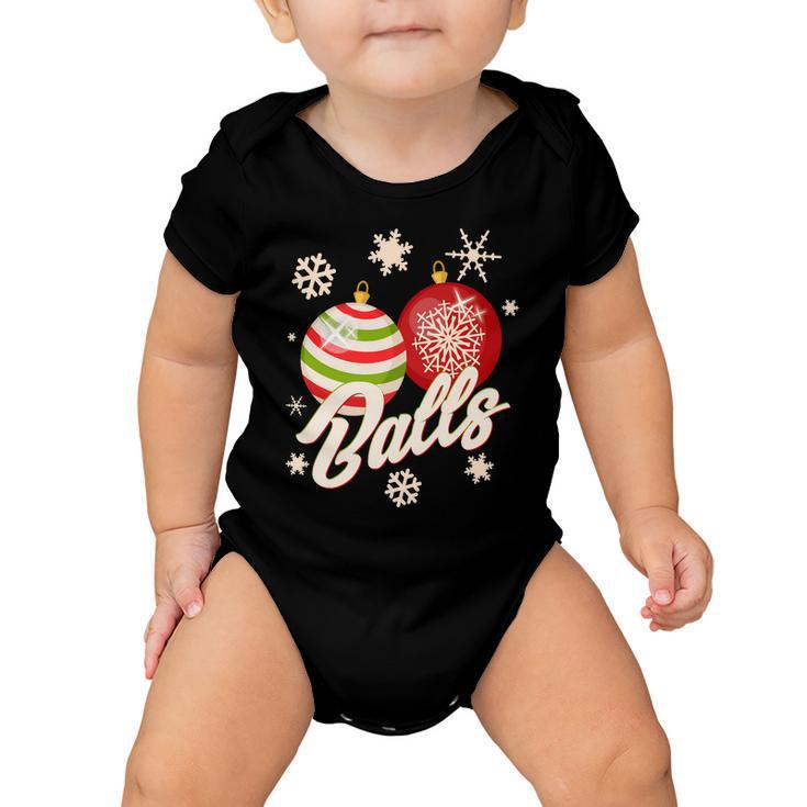 Funny Festive Christmas Balls Baby Onesie