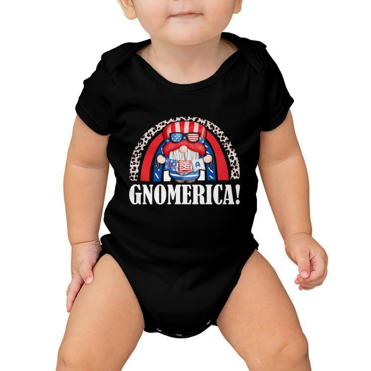 Funny Gnomerica Patriotic Gnome American Flag 4Th Of July Gift Baby Onesie