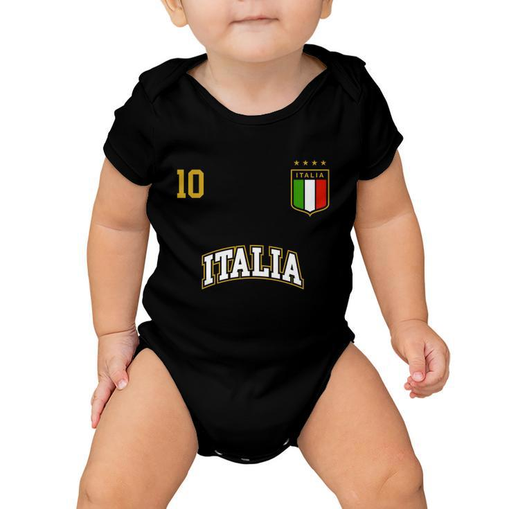 Funny Italy Soccer Team Gift Number 10 Sports Italian Flag Gift Baby Onesie