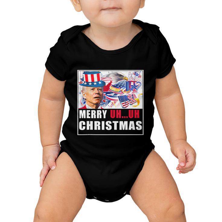 Funny Joe Biden Happy Christmas In July Usa Flag Baby Onesie