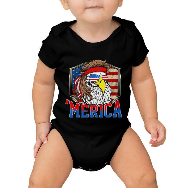 Funny July 4Th Cute Gift Merica 4Th Of July Bald Eagle Mullet Gift Baby Onesie