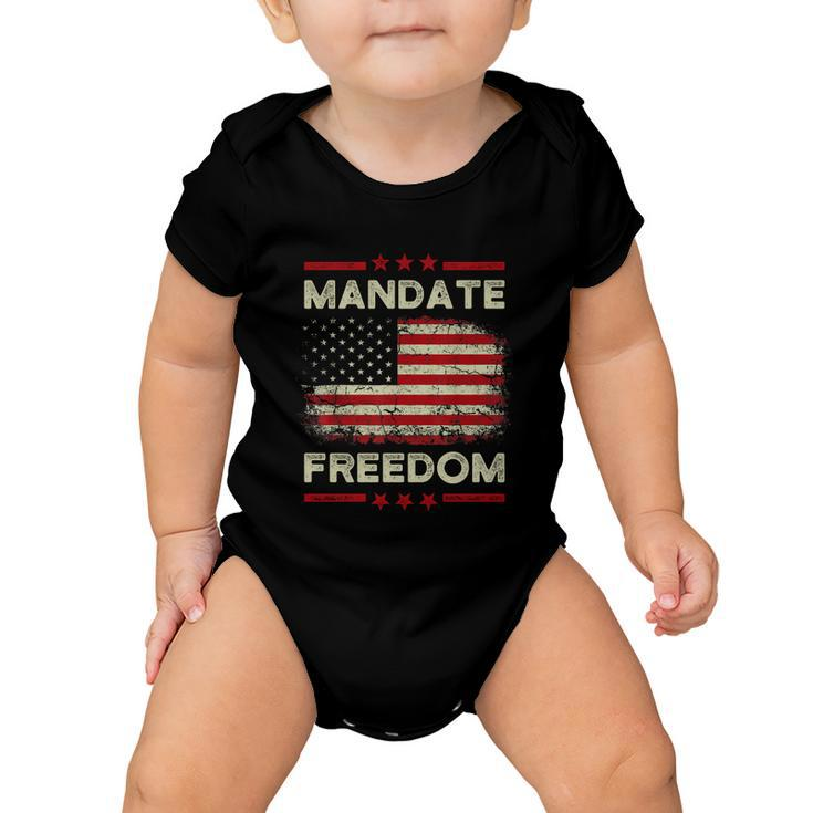 Funny Mandate Freedom Gift American Flag Support Cool Medical Freedom Gift Baby Onesie