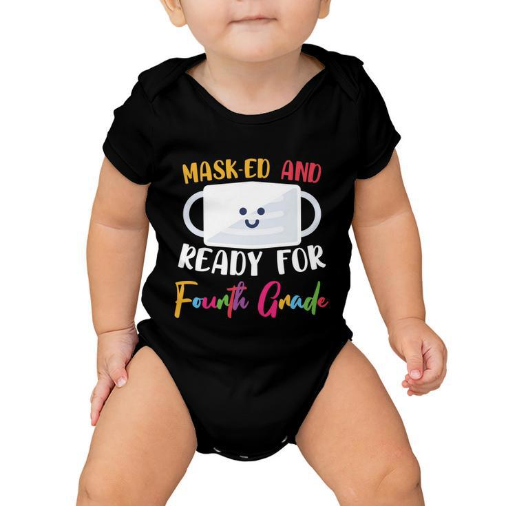 Funny Masked And Ready For Fourth Grade Back To School Baby Onesie