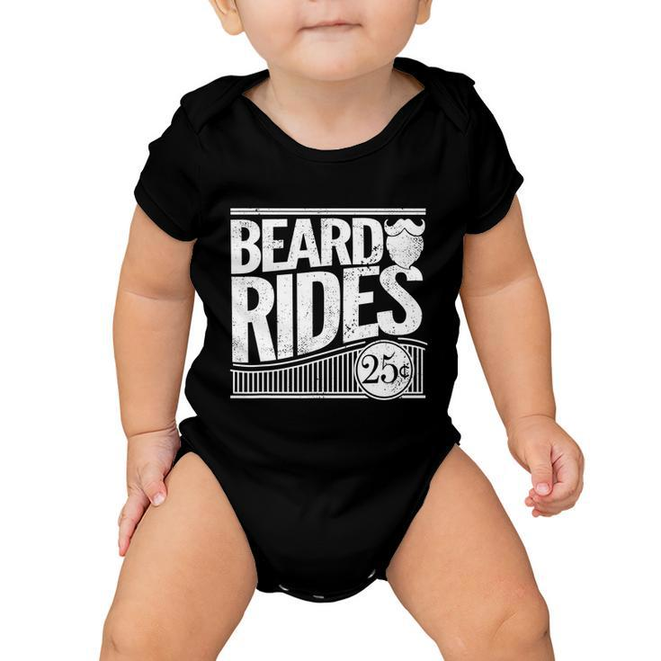 Funny Mens Beard Rides Gift Funny Vintage Distressed Mens Beard Gift Baby Onesie