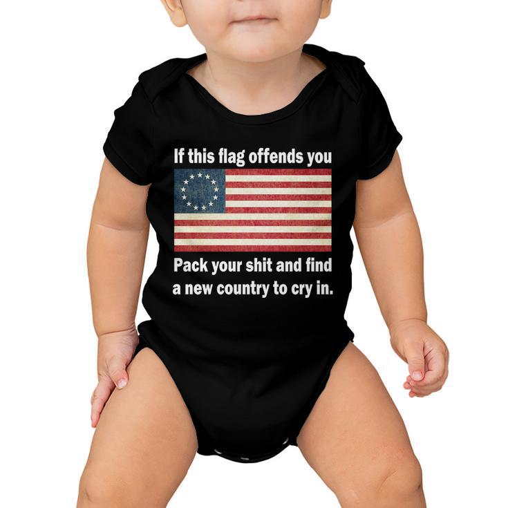 Funny Offensive Betsy Ross Flag Baby Onesie