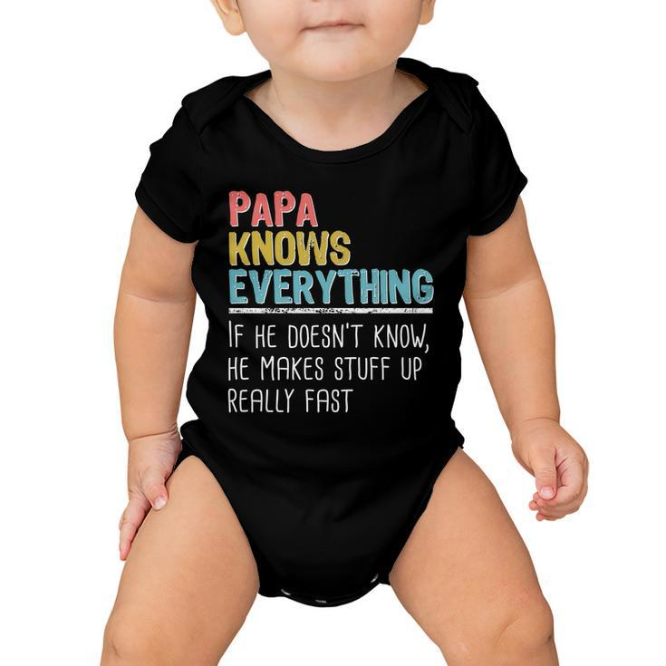 Funny Papa Knows Everything Baby Onesie