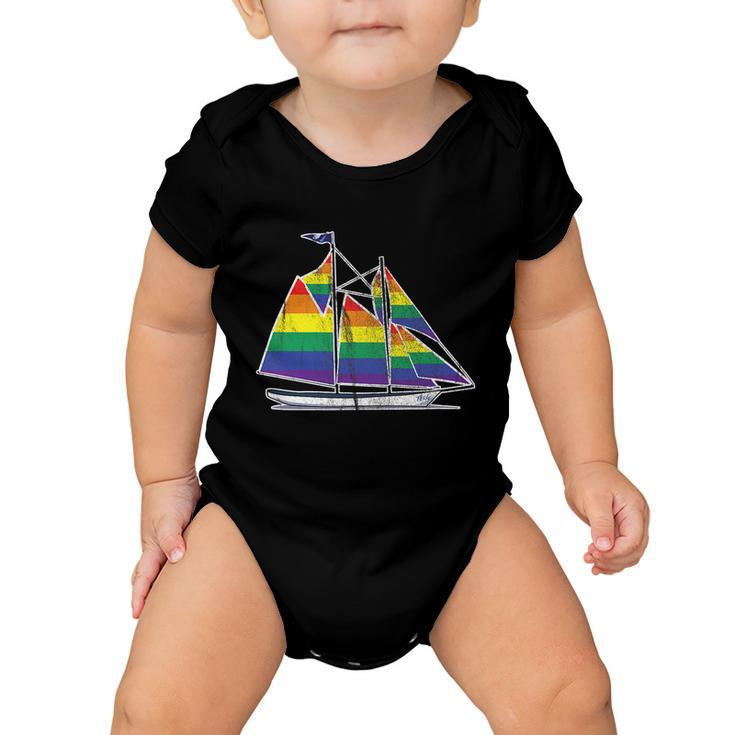 Gay Pride Sailboat Lgbt Lgbtq Rainbow Flag Baby Onesie
