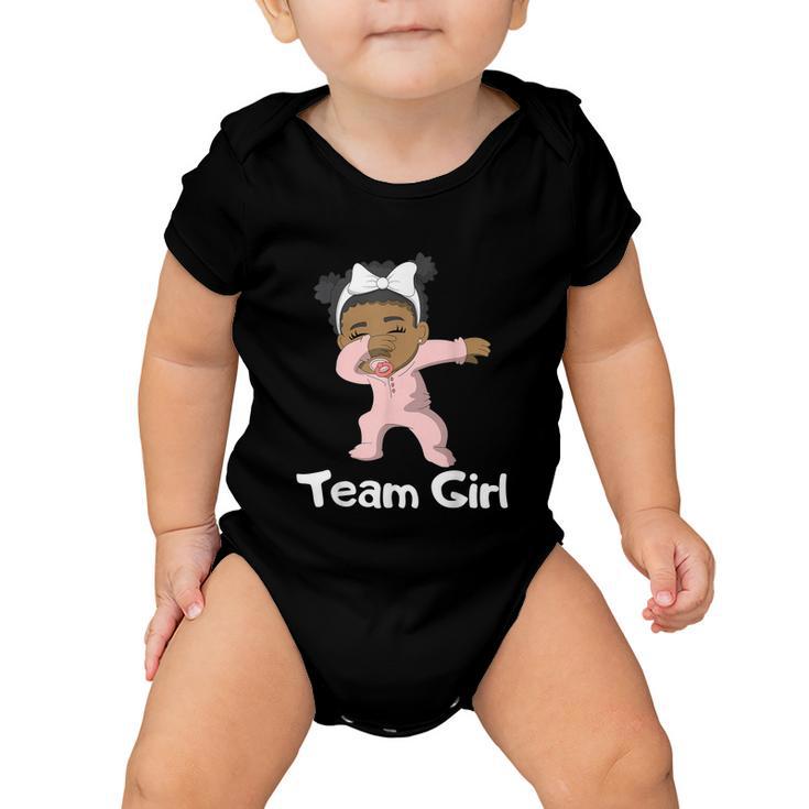 Gender Reveal Party Team Girl Cute Dabbing Black Baby Baby Onesie