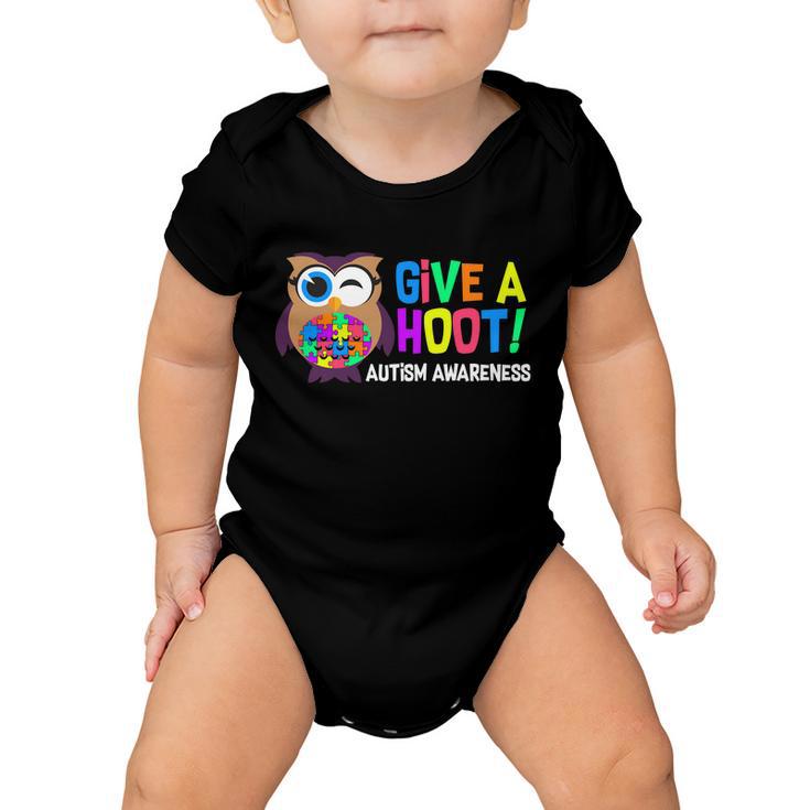 Give A Hoot Autism Awareness Baby Onesie