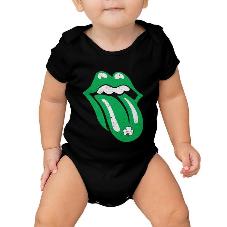 Green Lips Tongue Irish Shamrock St Patricks Day Gift Baby Onesie