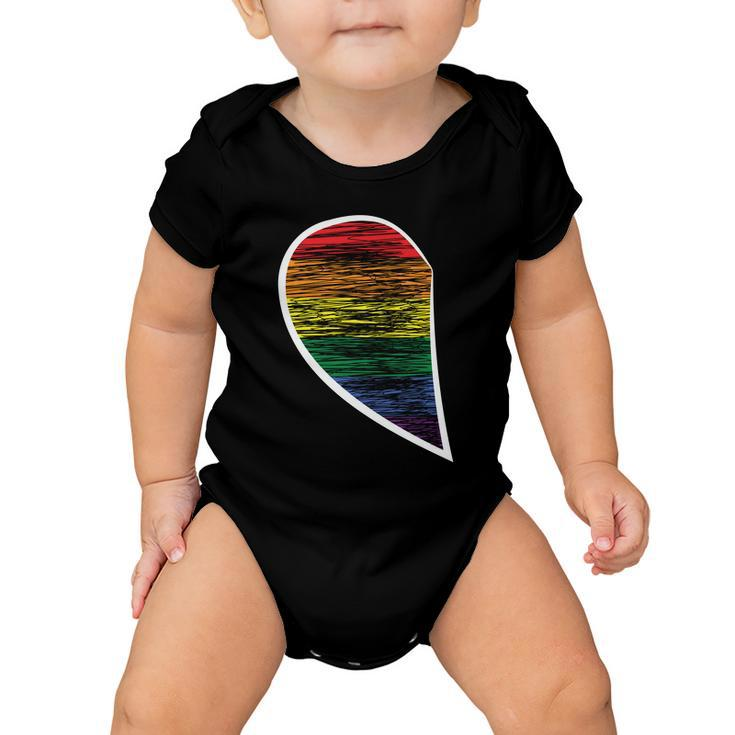 Halfheart Lgbt Gay Pride Lesbian Bisexual Ally Quote V2 Baby Onesie