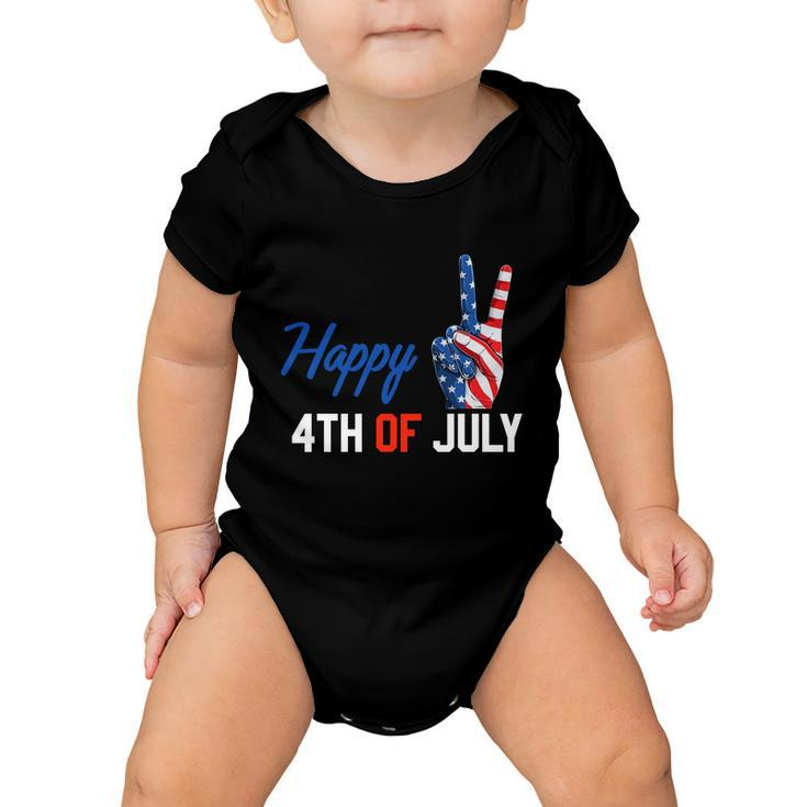 Happy 4Th Of July Peace America Independence Day Patriot Usa V2 Baby Onesie