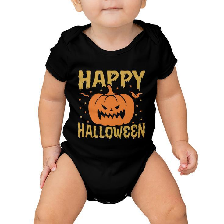 Happy Halloween Pumpkin Halloween Quote V10 Baby Onesie