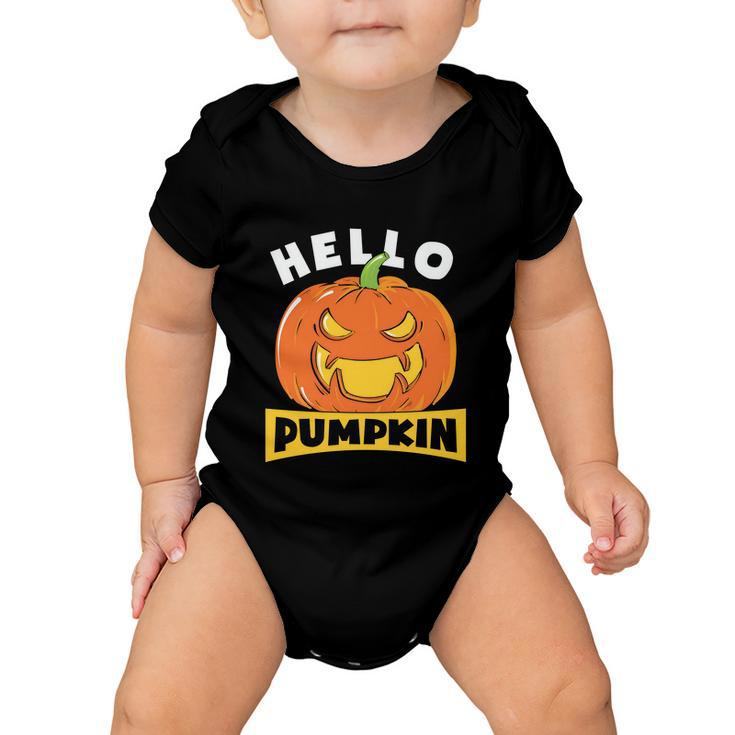 Hello Pumpkin Halloween Quote Baby Onesie