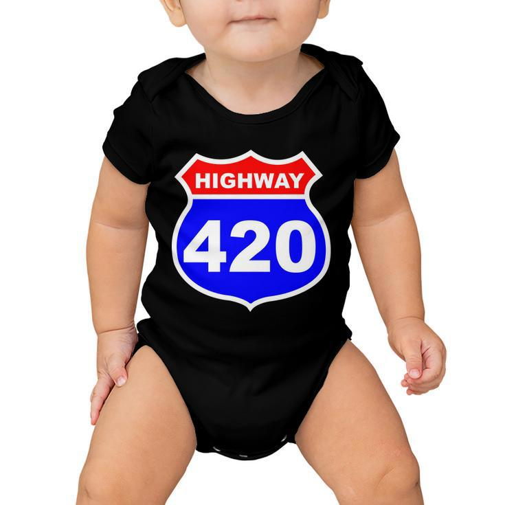 Highway 420 Sign Weed Tshirt Baby Onesie