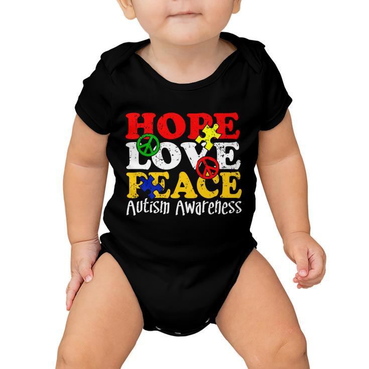 Hope Love Peace Autism Baby Onesie