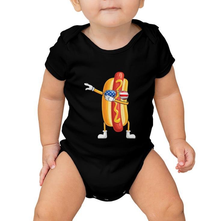 Hot Dog July 4Th Funny Dabbing Hotdog Baby Onesie