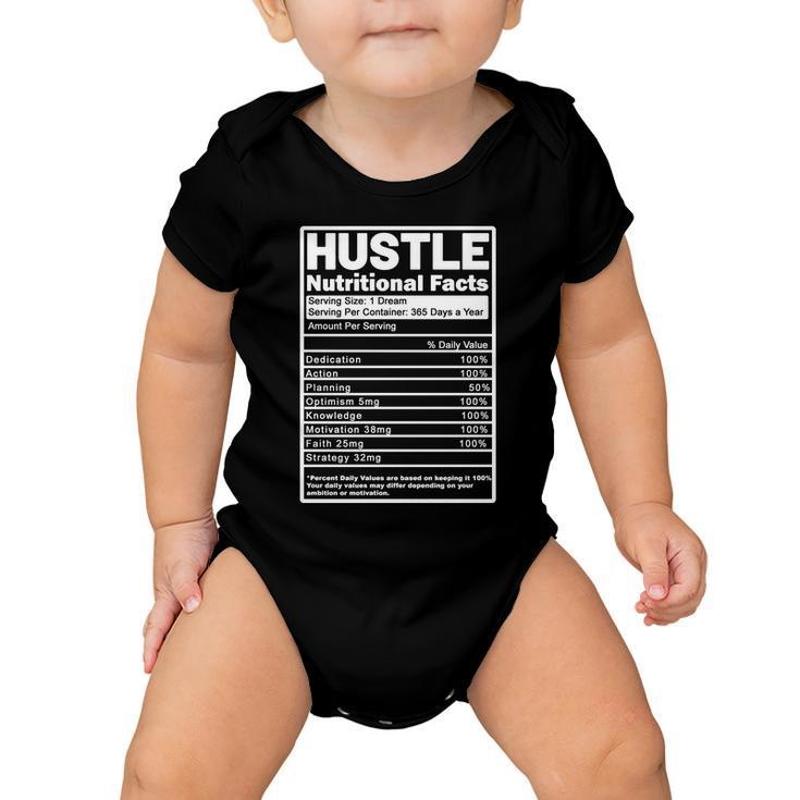 Hustle Nutrition Facts Values Tshirt Baby Onesie
