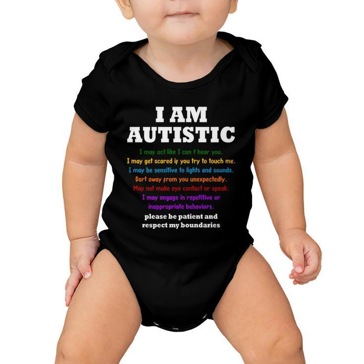 I Am Autistic Please Be Patient Baby Onesie
