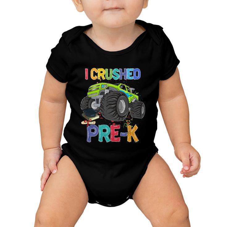 I Crushed Pre_K Monter Truck Sublimation Back To School Baby Onesie