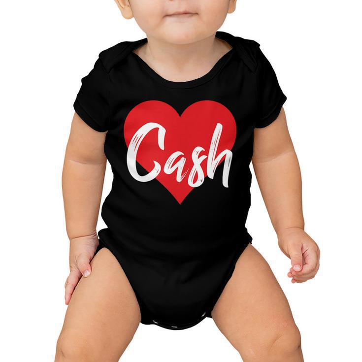 I Love Cash First Name  I Heart Named  Baby Onesie