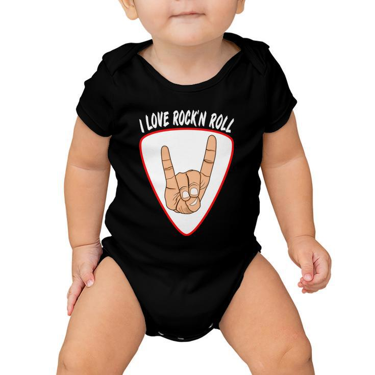I Love Rock N Roll I Love Rockn Roll Devils Horn Baby Onesie