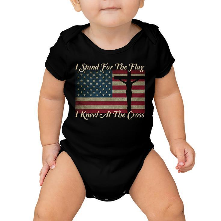 I Stand For The Flag And Kneel For The Cross Tshirt Baby Onesie